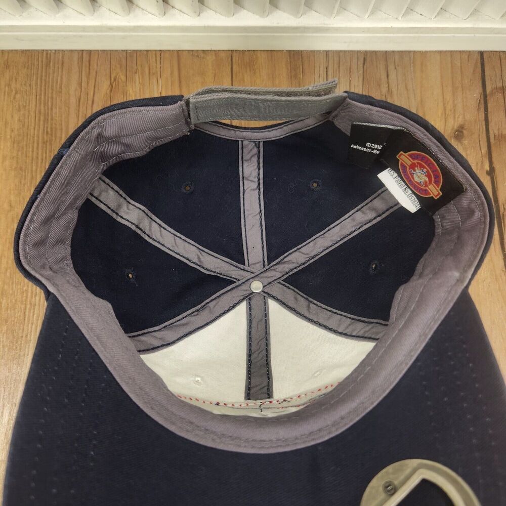 Anheuser-Busch Bud Light Distressed Strapback Hat Cap Blue White Bottle Opener - Picture 9 of 11